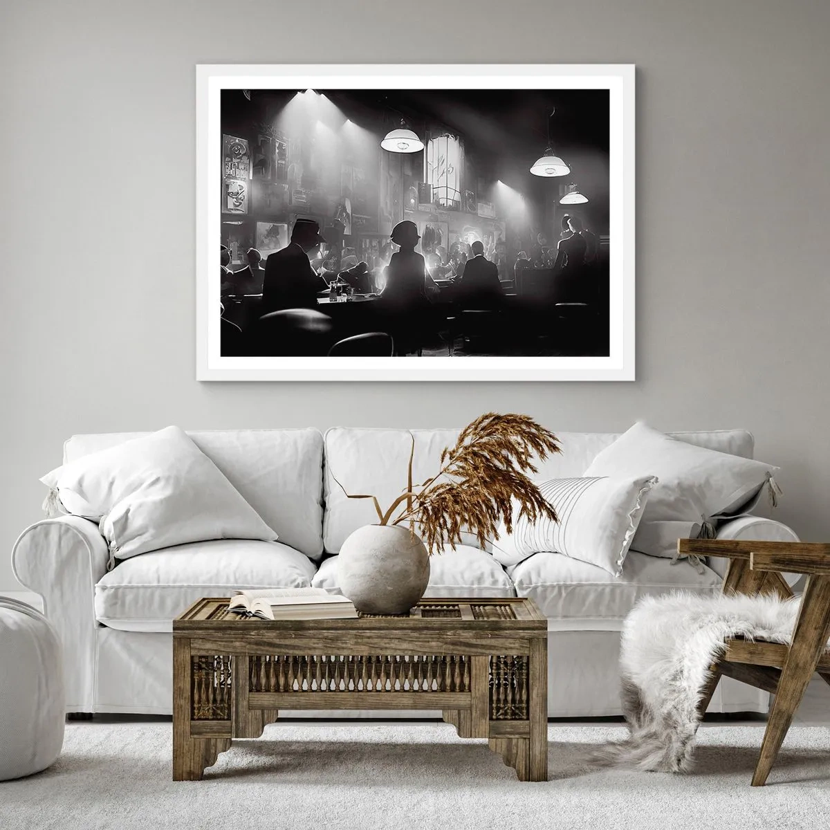 Póster en marco blanco - En clave de jazz - 50x50 cm
