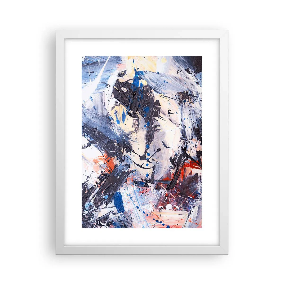 Póster en marco blanco - Danza loca de la abstracción - 30x40 cm