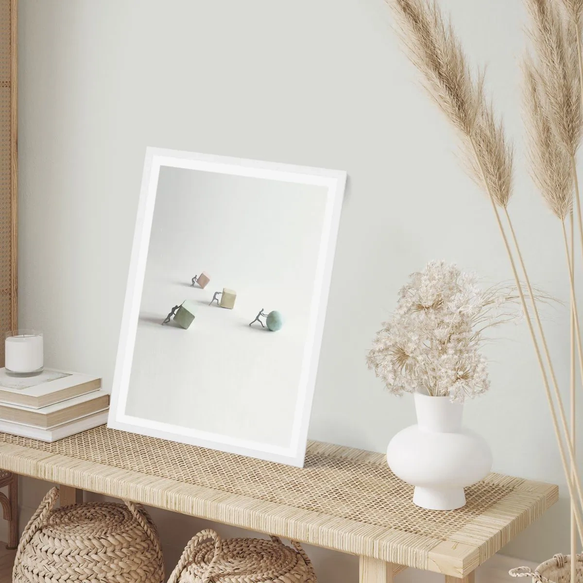 Póster en marco blanco - El avance de la geometría - 61x91 cm