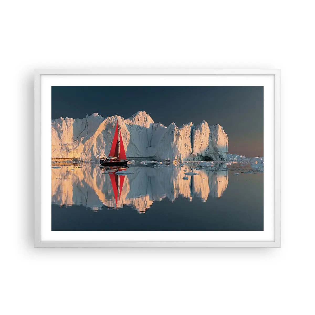 Póster en marco blanco - En el límite del mundo - 70x50 cm