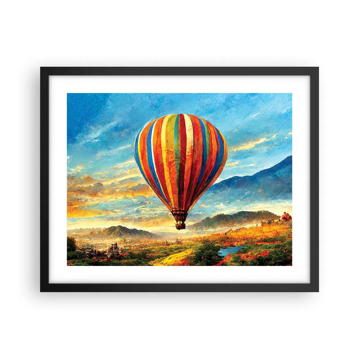 Póster en marco negro - En silencio se ve el horizonte - 50x40 cm