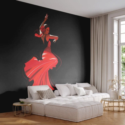 Fotomural Autadhesivo Deluxe Sticker - El espíritu ardiente del flamenco - Bailarín, Flamenco, Bailar - 100x70 cm