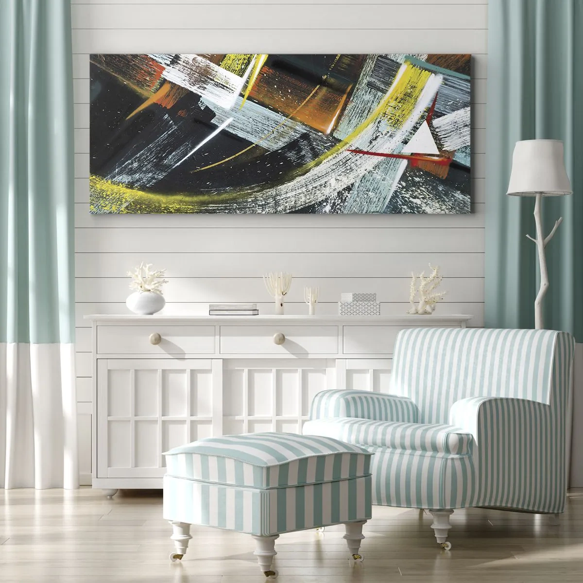 Cuadro sobre lienzo - Impresión de Imagen - La energía del movimiento - 100x40 cm