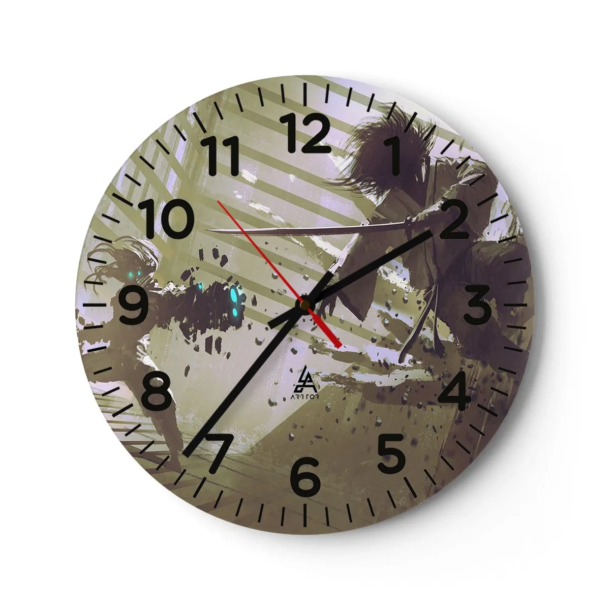 Reloj de pared - Reloj de vidrio - Y puedes ser un samurai - 30x30 cm