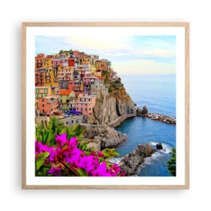 Póster en marco roble claro - La ciudad de la risa - 60x60 cm