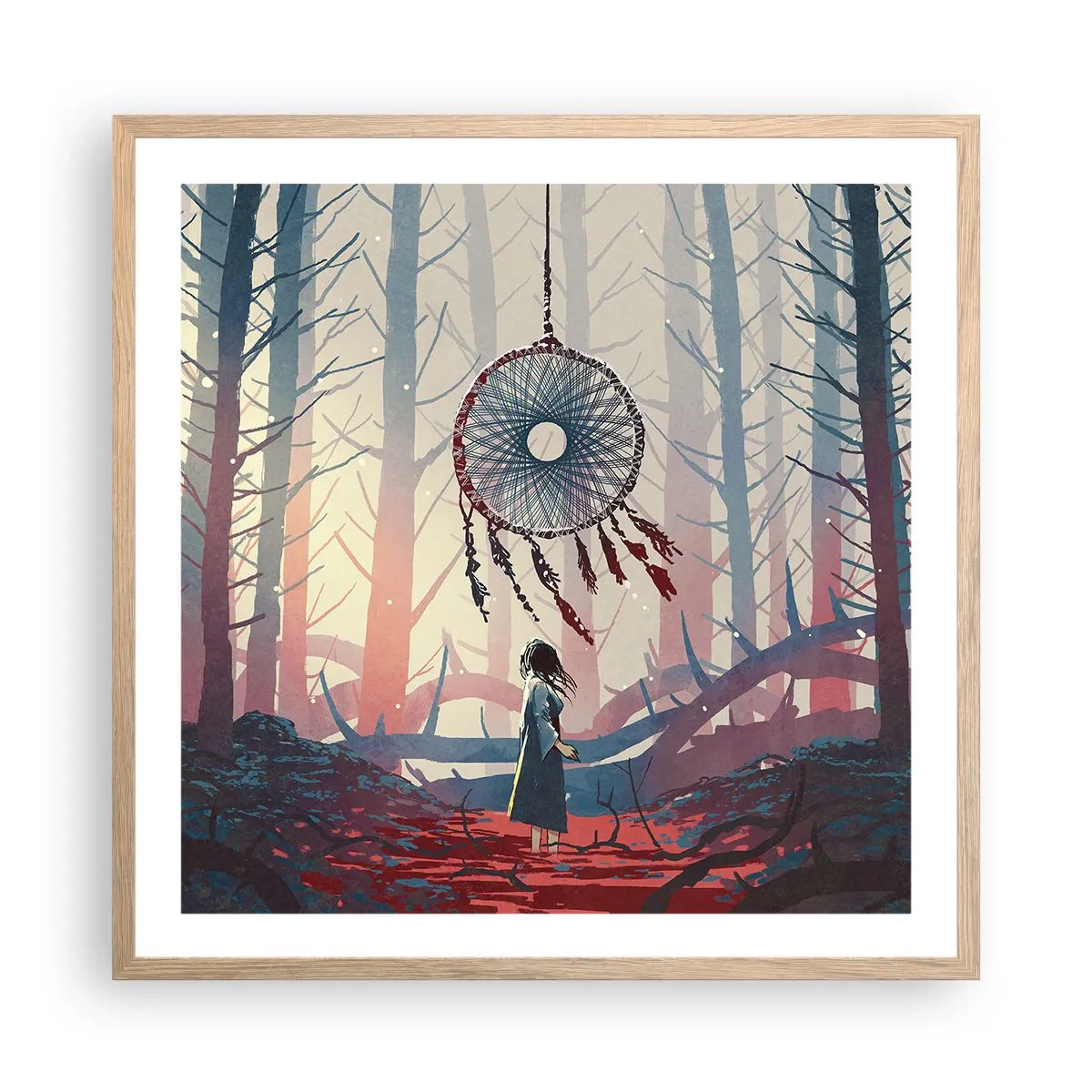 Póster en marco roble claro - El ritual secreto de la felicidad - 60x60 cm