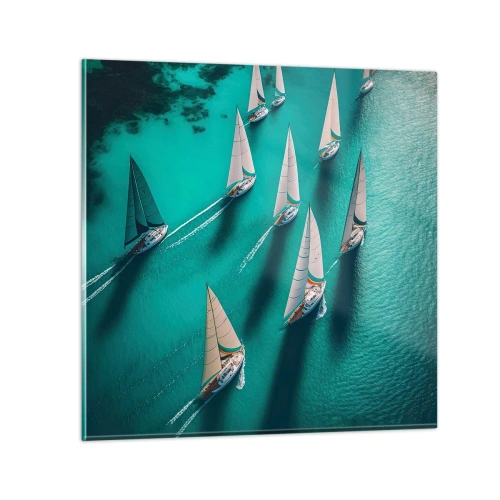 Cuadro sobre vidrio - Impresiones sobre Vidrio - En competición con el viento - 60x60 cm