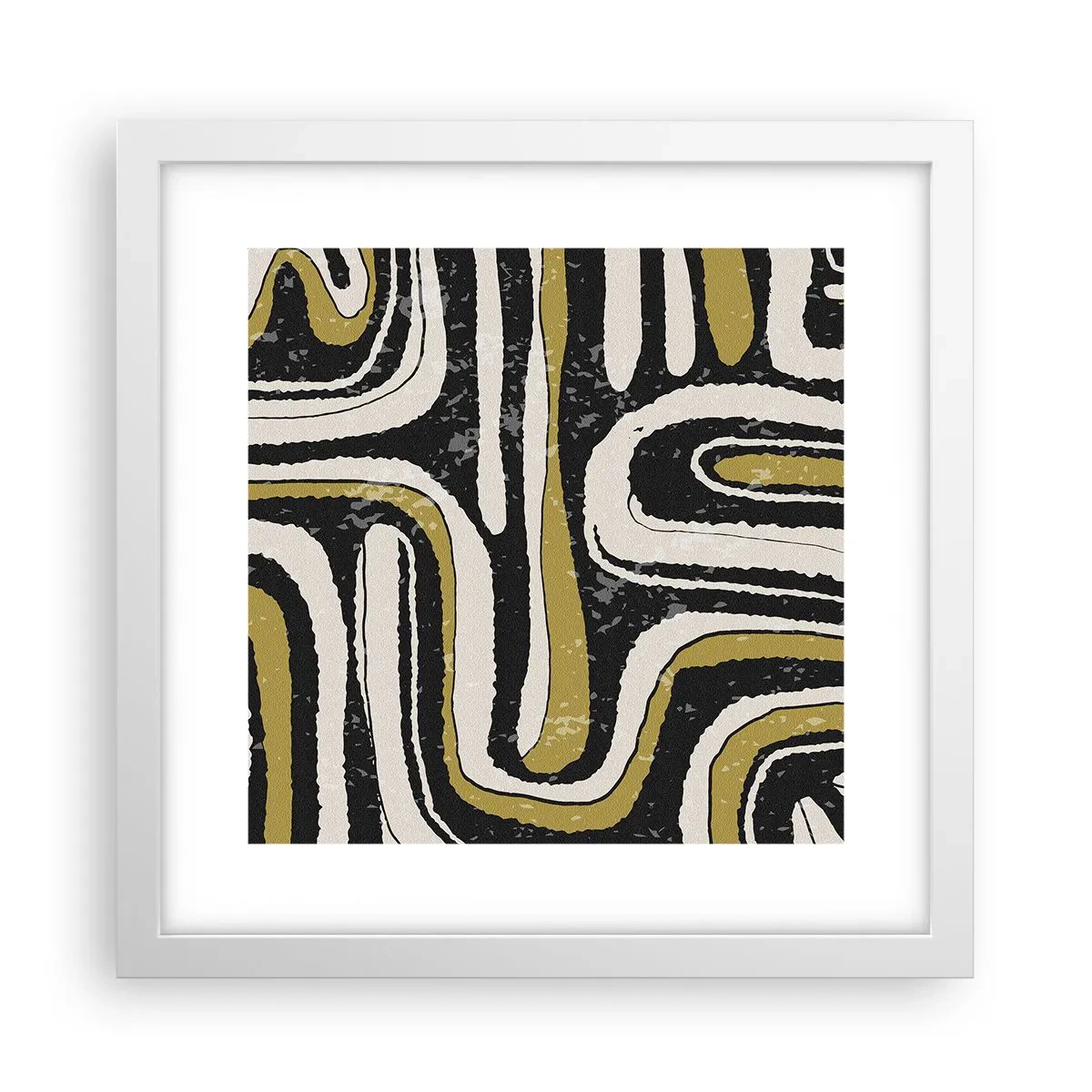 Póster en marco blanco - Composición: tramos y callejones - 30x30 cm