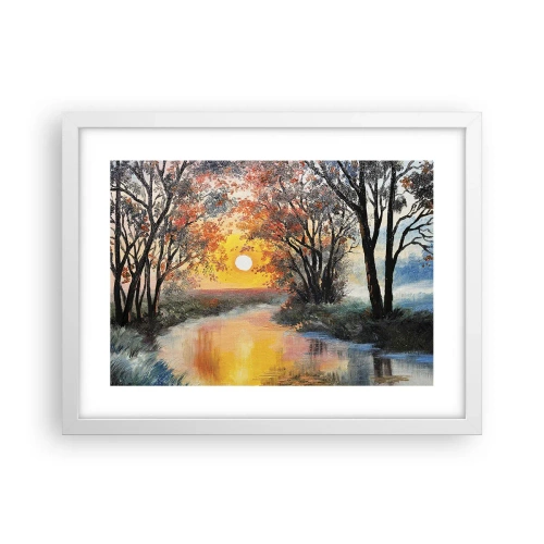 Póster en marco blanco - Ambiente otoñal - 40x30 cm
