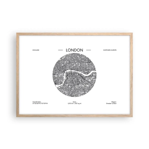 Póster en marco roble claro - Anatomía de Londres - 70x50 cm