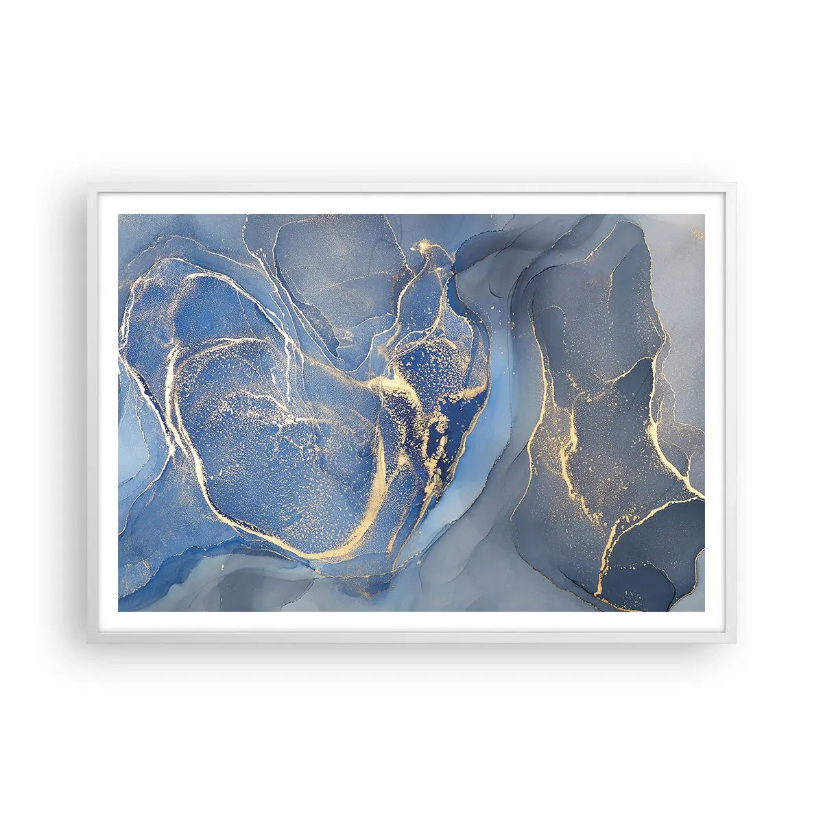 Póster en marco blanco - Polvo de oro - 100x70 cm