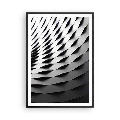 Póster en marco negro - En la superficie de las ondas - 70x100 cm