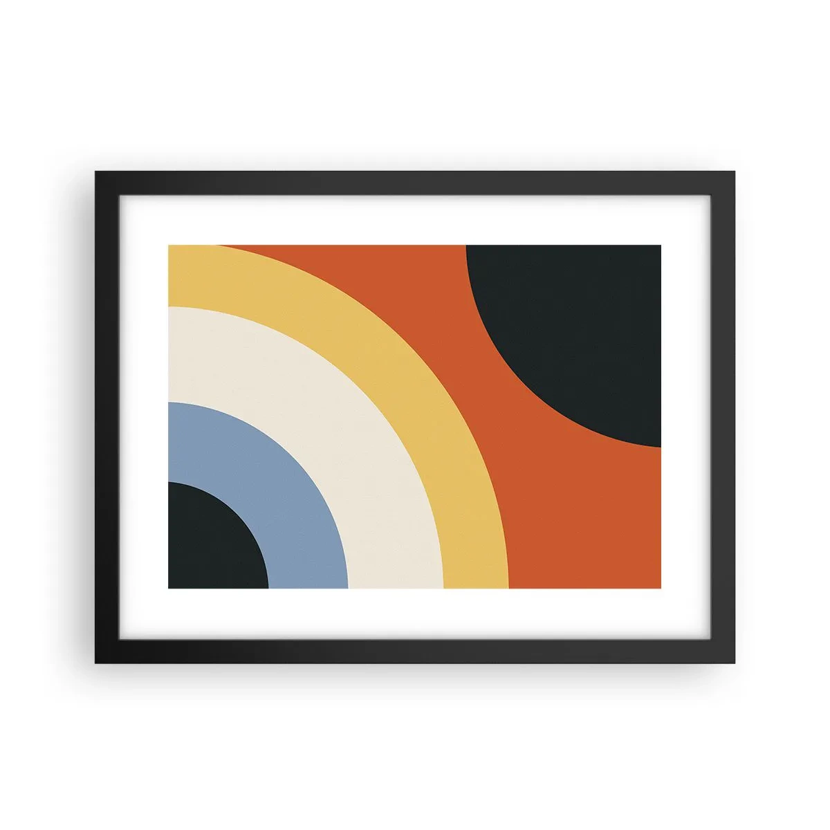 Póster en marco negro - Círculo sobre círculo - 40x30 cm