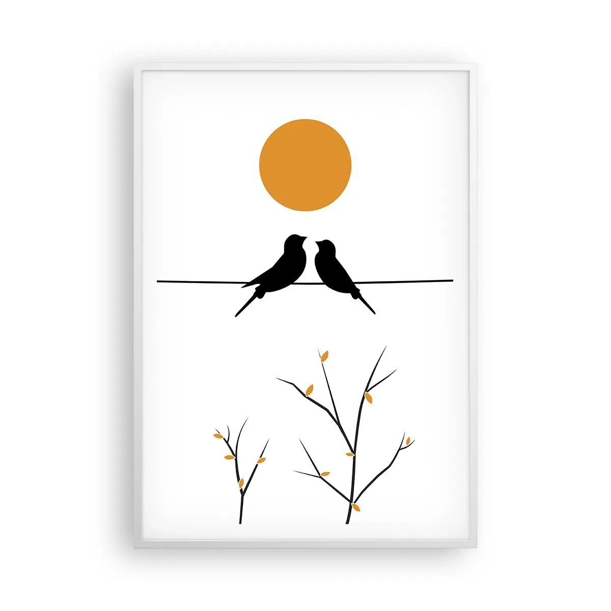 Póster en marco blanco - Noche de ruiseñores - 70x100 cm