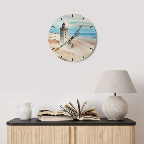 Reloj de pared - Reloj de vidrio - Siempre mirando al mar - 30x30 cm
