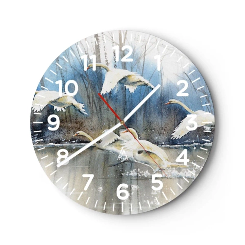 Reloj de pared - Reloj de vidrio - Como en un cuento de cisnes salvajes - 40x40 cm