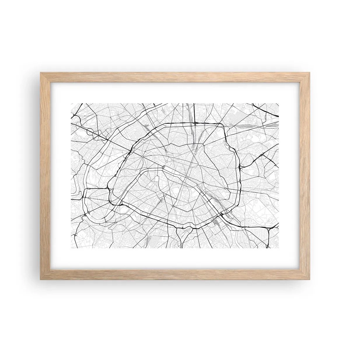 Póster en marco roble claro - Flor de París - 40x30 cm