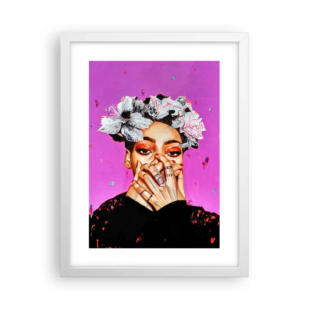 Póster en marco blanco - Un poco alocada - 30x40 cm