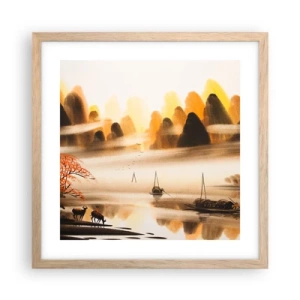 Póster en marco roble claro - Más allá del Lejano Oriente - 40x40 cm