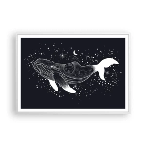 Póster en marco blanco - En el océano del universo - 100x70 cm