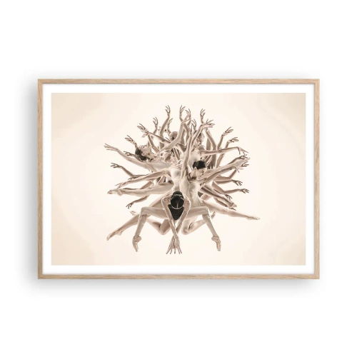 Póster en marco roble claro - Floreciendo en la danza - 100x70 cm