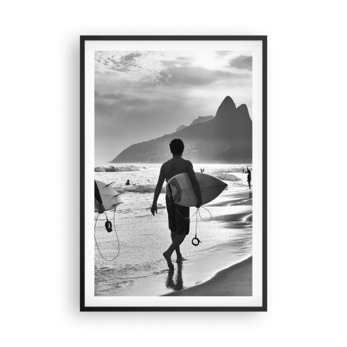 Póster en marco negro - Samba para una ola - 61x91 cm