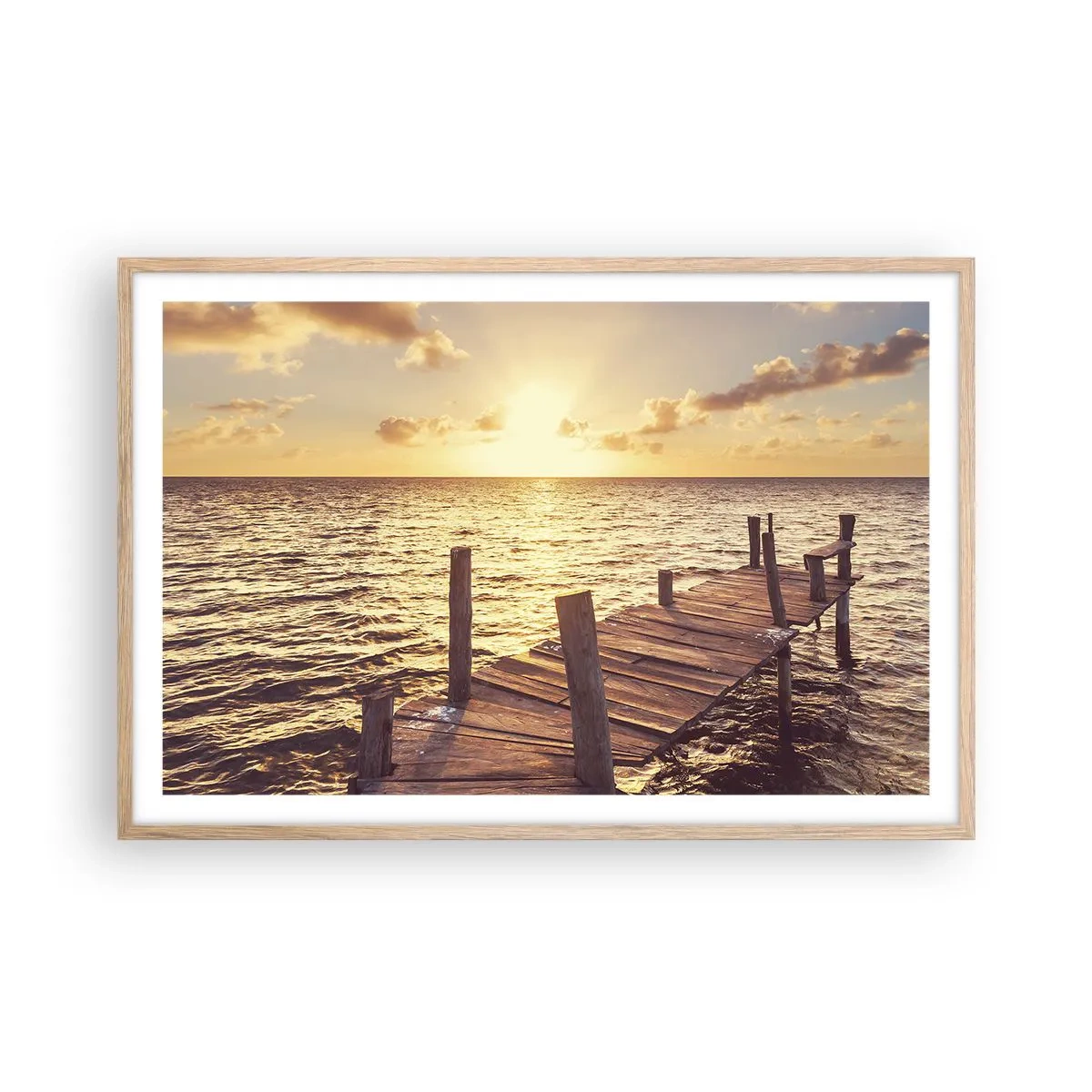 Póster en marco roble claro - Una tierra dorada de dulzura - 91x61 cm