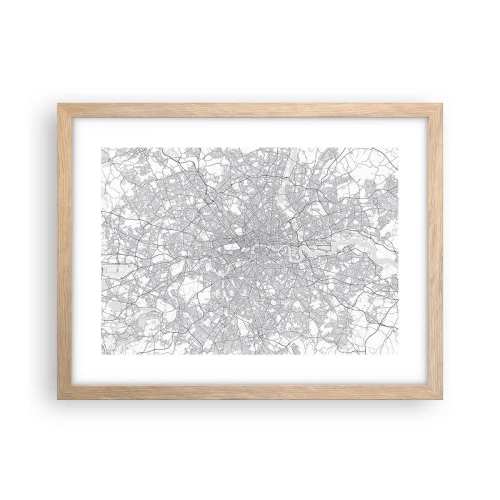 Póster en marco roble claro - Un mapa del laberinto de Londres - 40x30 cm