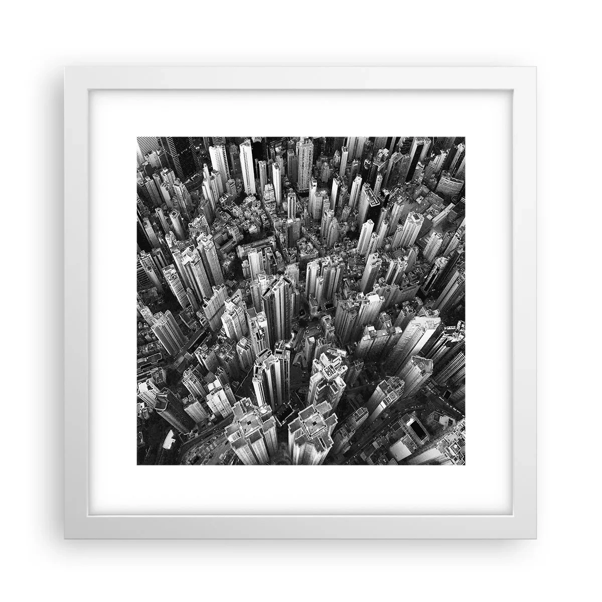 Póster en marco blanco - Cada vez más alto - 30x30 cm