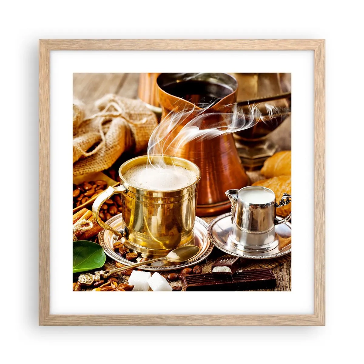 Póster en marco roble claro - Que tengas un buen día - 40x40 cm