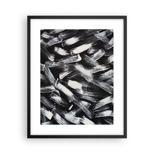 Póster en marco negro - Abstracción en el espíritu industrial - 40x50 cm