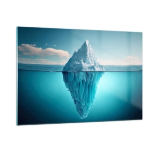 Cuadro sobre vidrio - Impresiones sobre Vidrio - Un iceberg flotando en el océano con parte del mismo visible bajo el agua. - 120x80cm - El trono de hielo - Decoración de pared moderna para salón y dormitorio ARTTOR