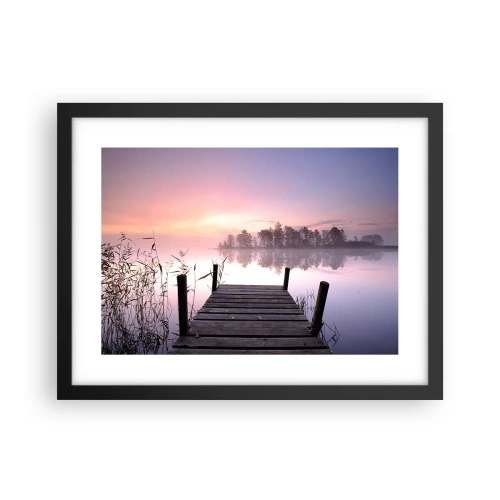Póster en marco negro - De la niebla lila... - 40x30 cm