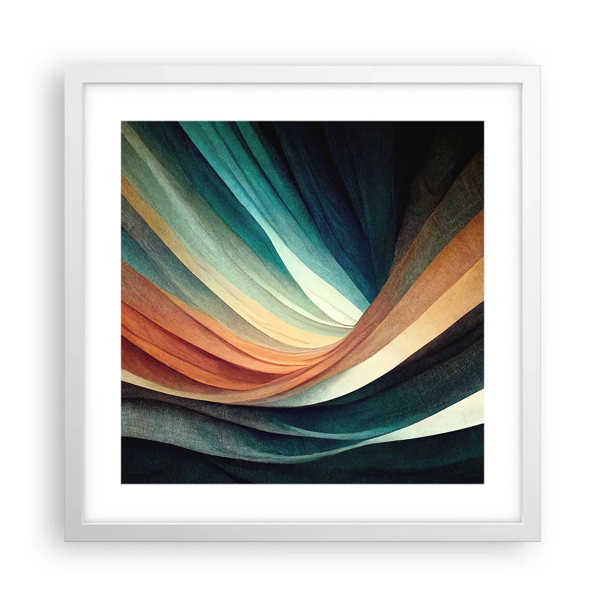 Póster en marco blanco - Tejido de colores - 40x40 cm