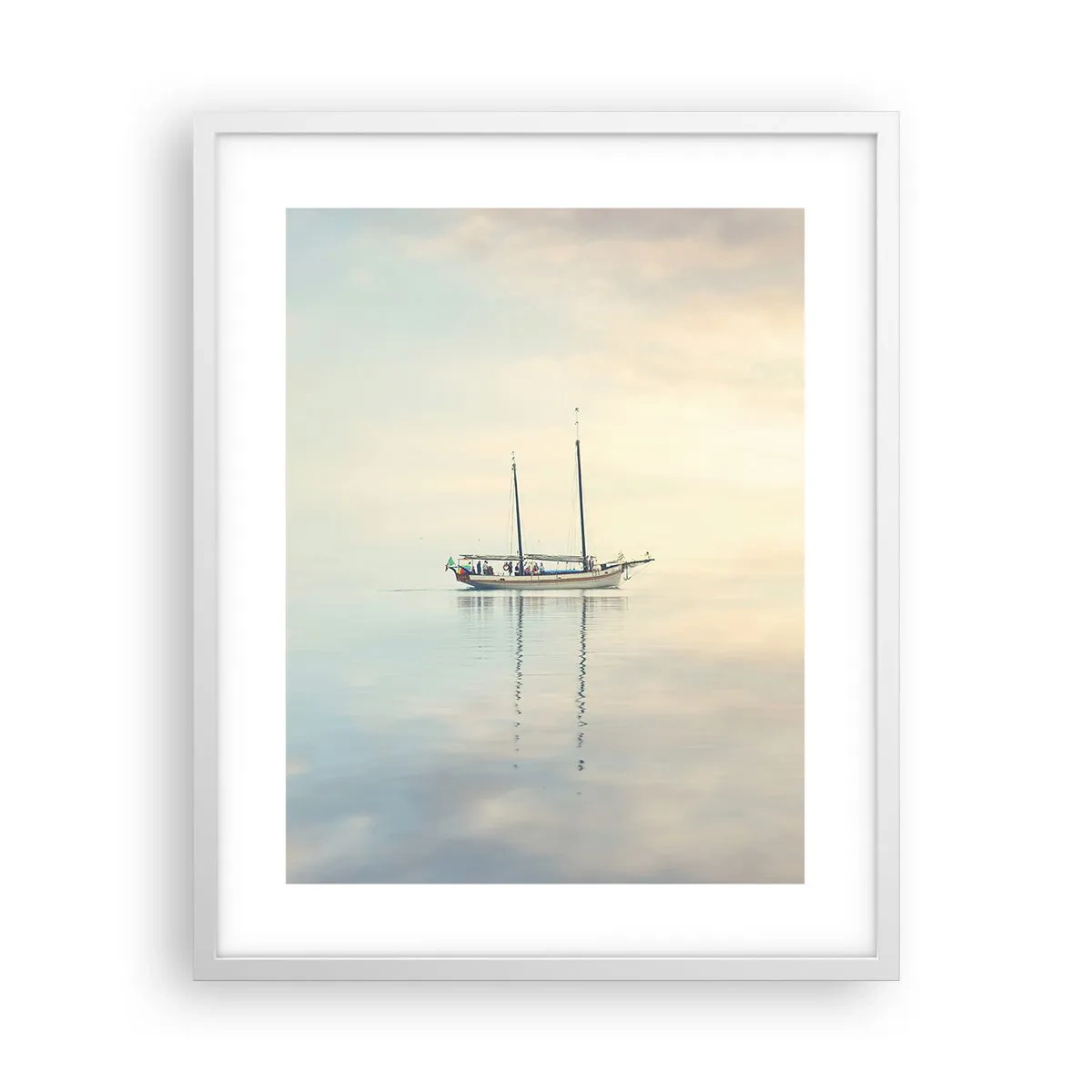 Póster en marco blanco - En un mar de silencio - 40x50 cm