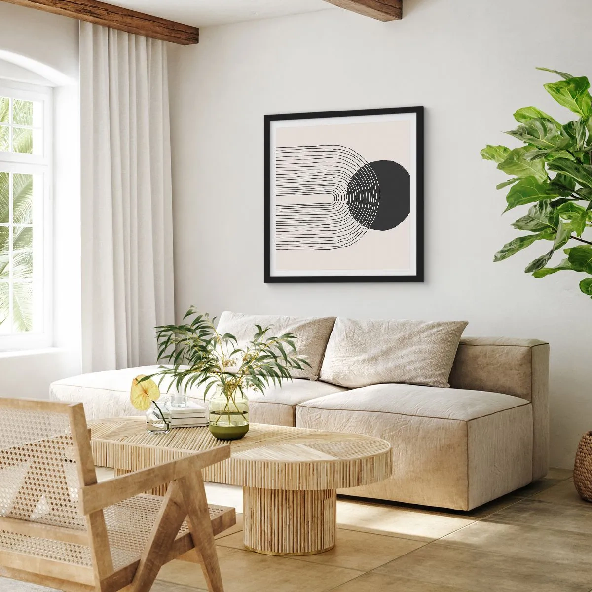 Póster en marco negro - Temblor y certeza - 60x60 cm