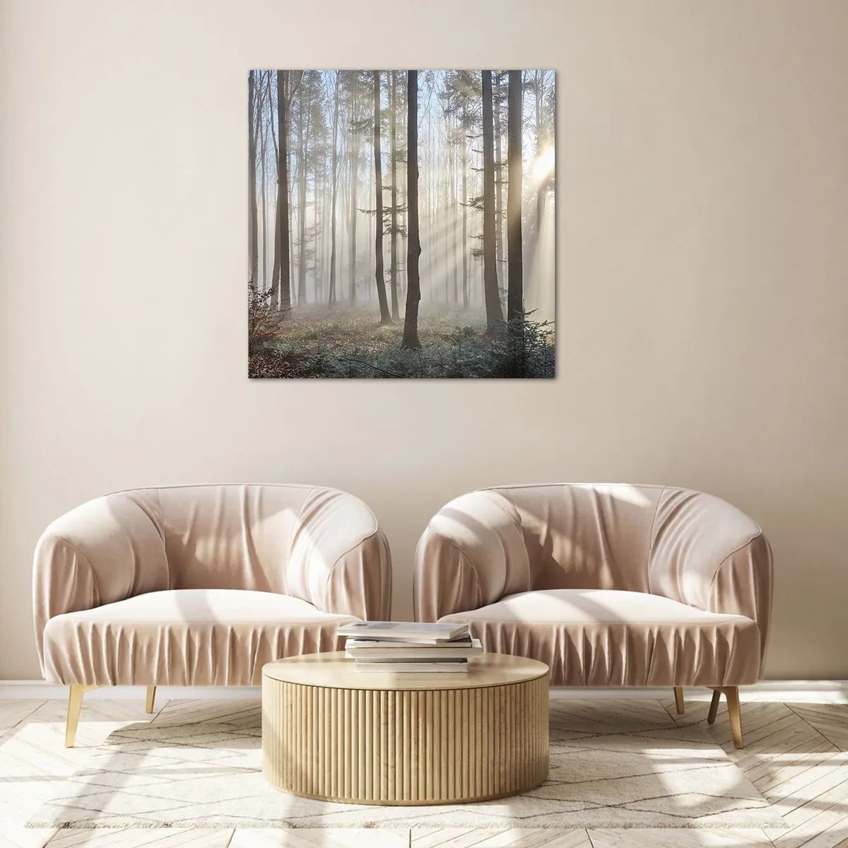 Cuadro sobre vidrio - Impresiones sobre Vidrio - La niebla también está despierta - 50x50 cm