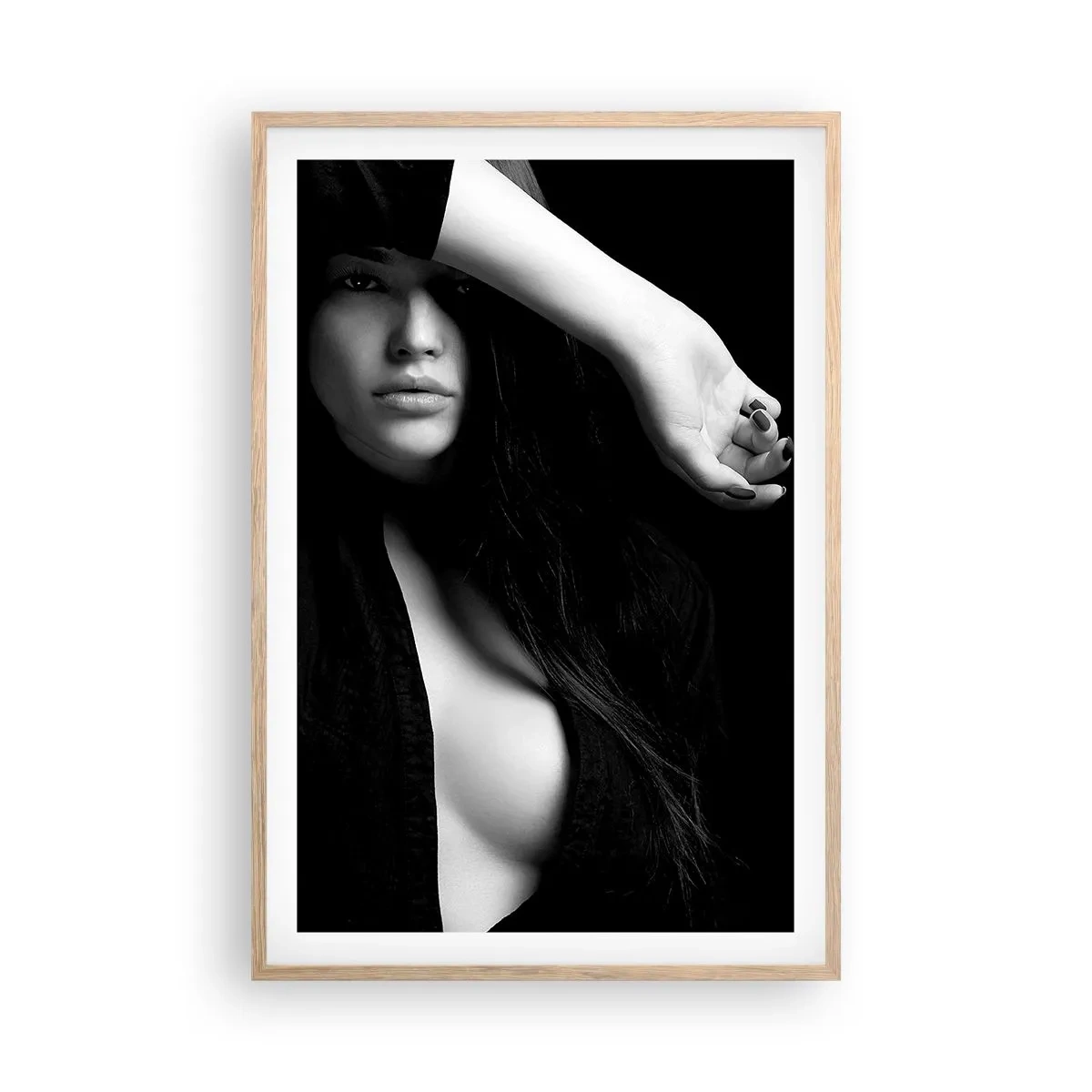 Póster en marco roble claro - Escuela de seducción - 61x91 cm