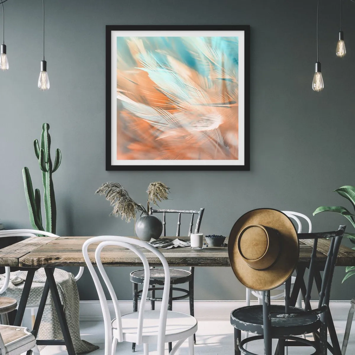 Póster en marco negro - En la tierra de la suavidad - 50x50 cm