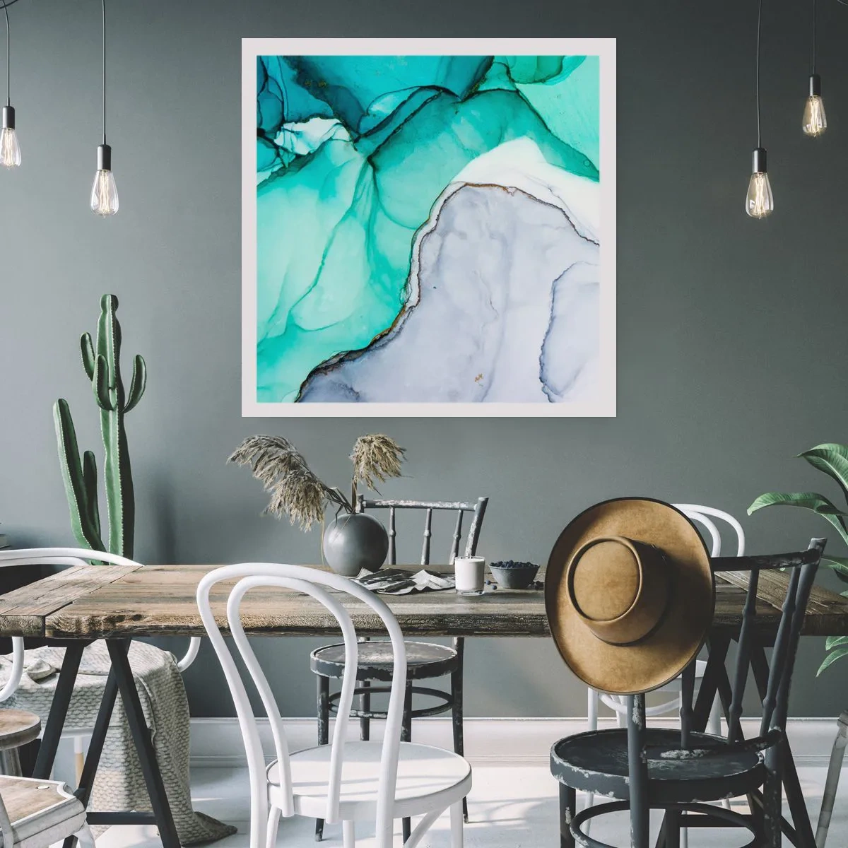 Póster - Estudio en turquesa - 40x40 cm
