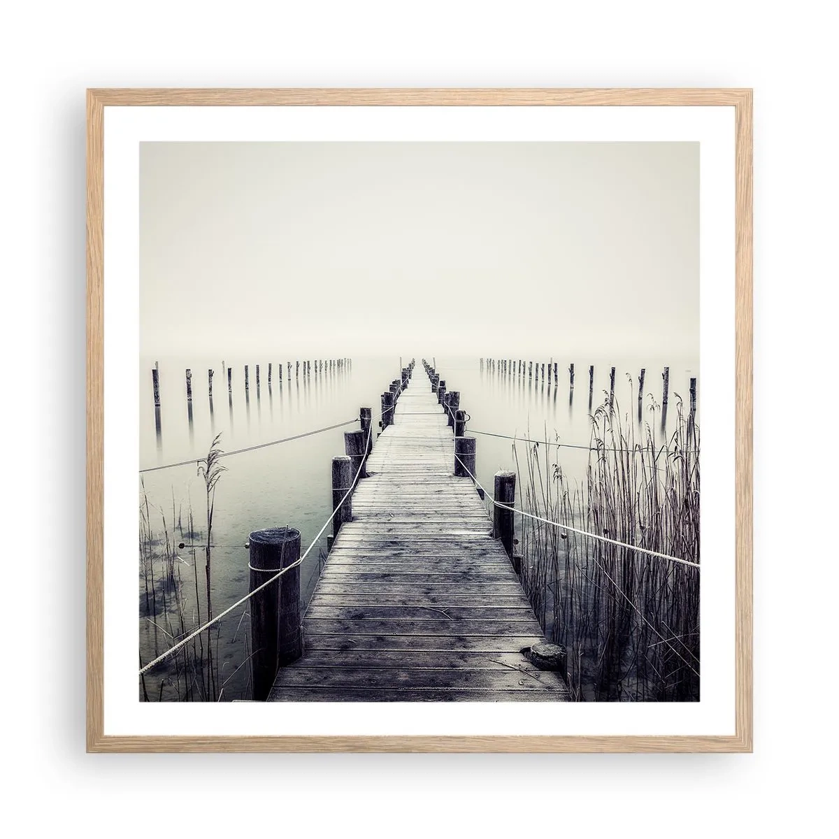 Póster en marco roble claro - Sumergirse en la paz - 60x60 cm