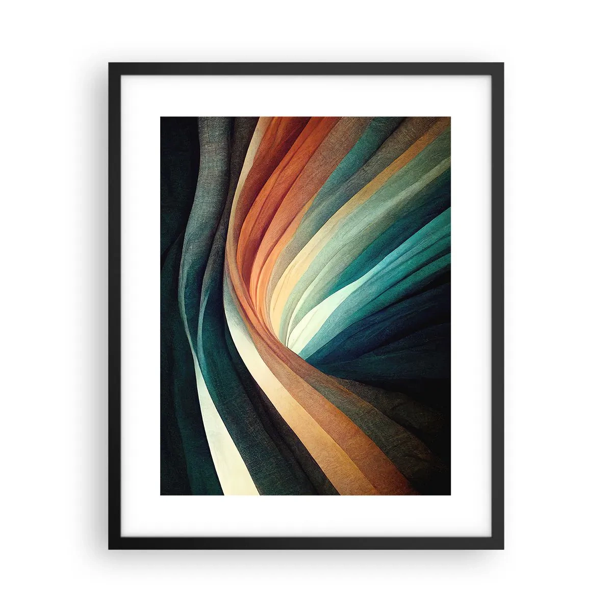 Póster en marco negro - Tejido de colores - 40x50 cm