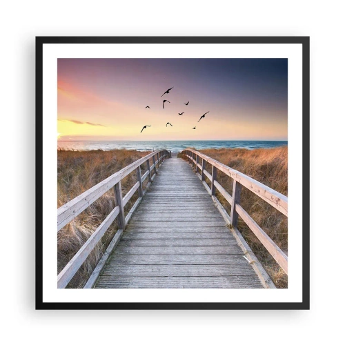 Póster en marco negro - Camino a lo desconocido - 60x60 cm