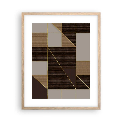 Póster en marco roble claro - Un mosaico de marrones y dorados - 40x50 cm