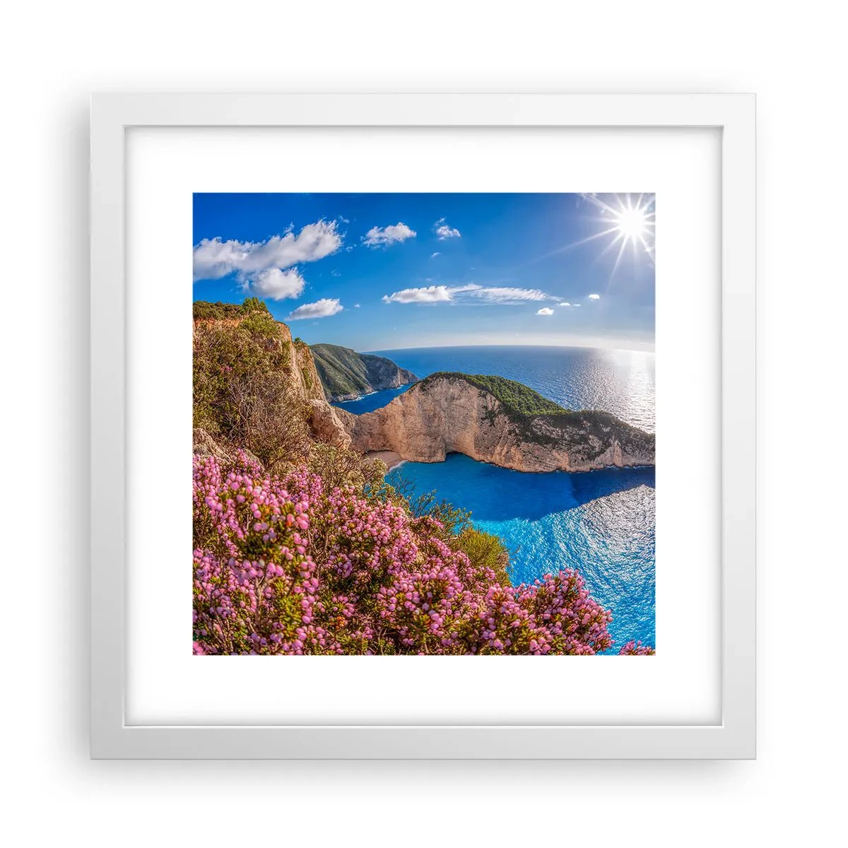 Póster en marco blanco - Mis grandes vacaciones en Grecia - 30x30 cm