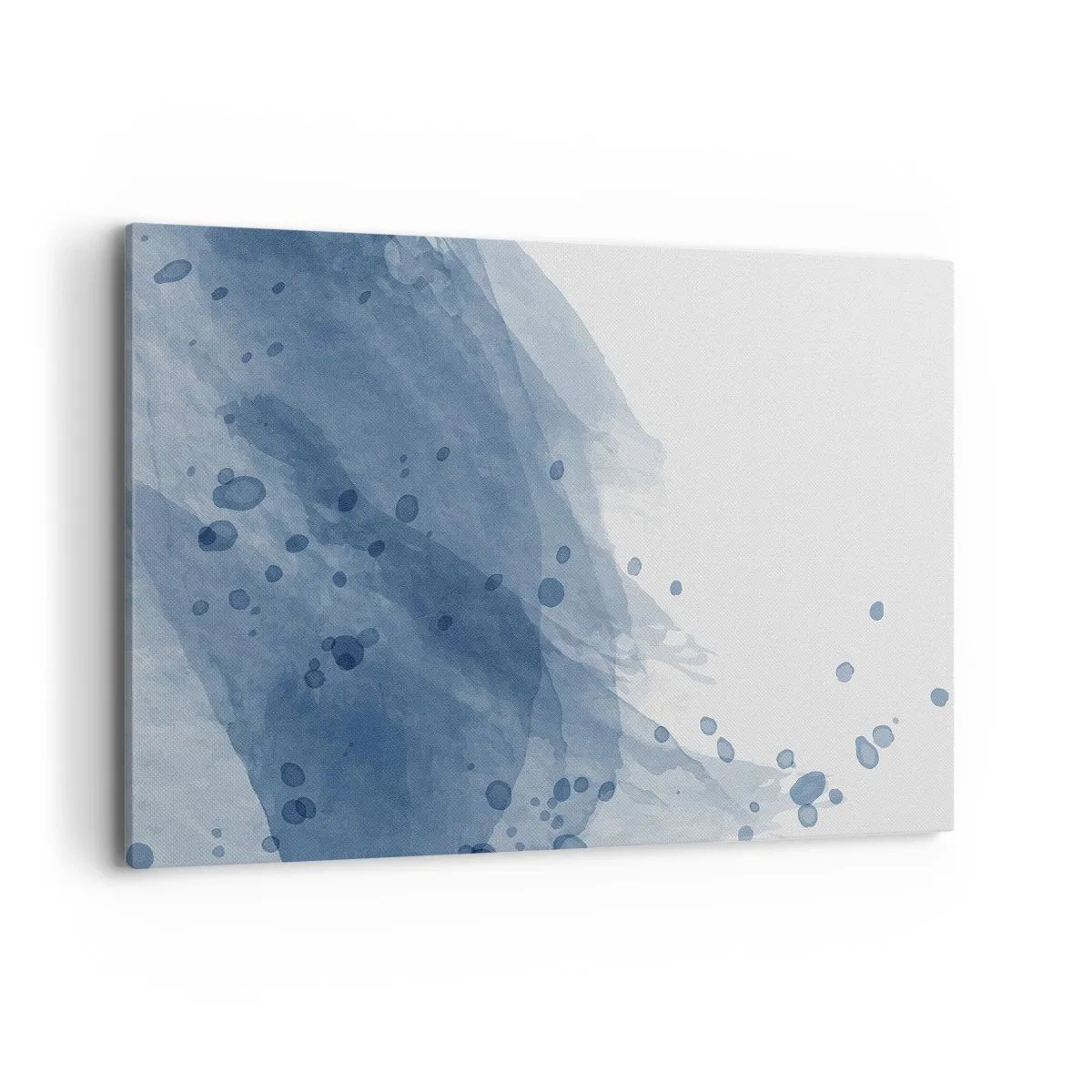 Cuadro sobre lienzo - Impresión de Imagen - Manchas y rayas abstractas en tonos azules - 100x70cm - Tul azul - Decoración de pared moderna para salón y dormitorio ARTTOR