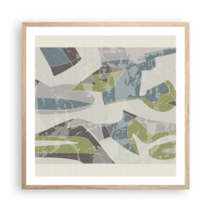 Póster en marco roble claro - Composición tras vidriera - 60x60 cm