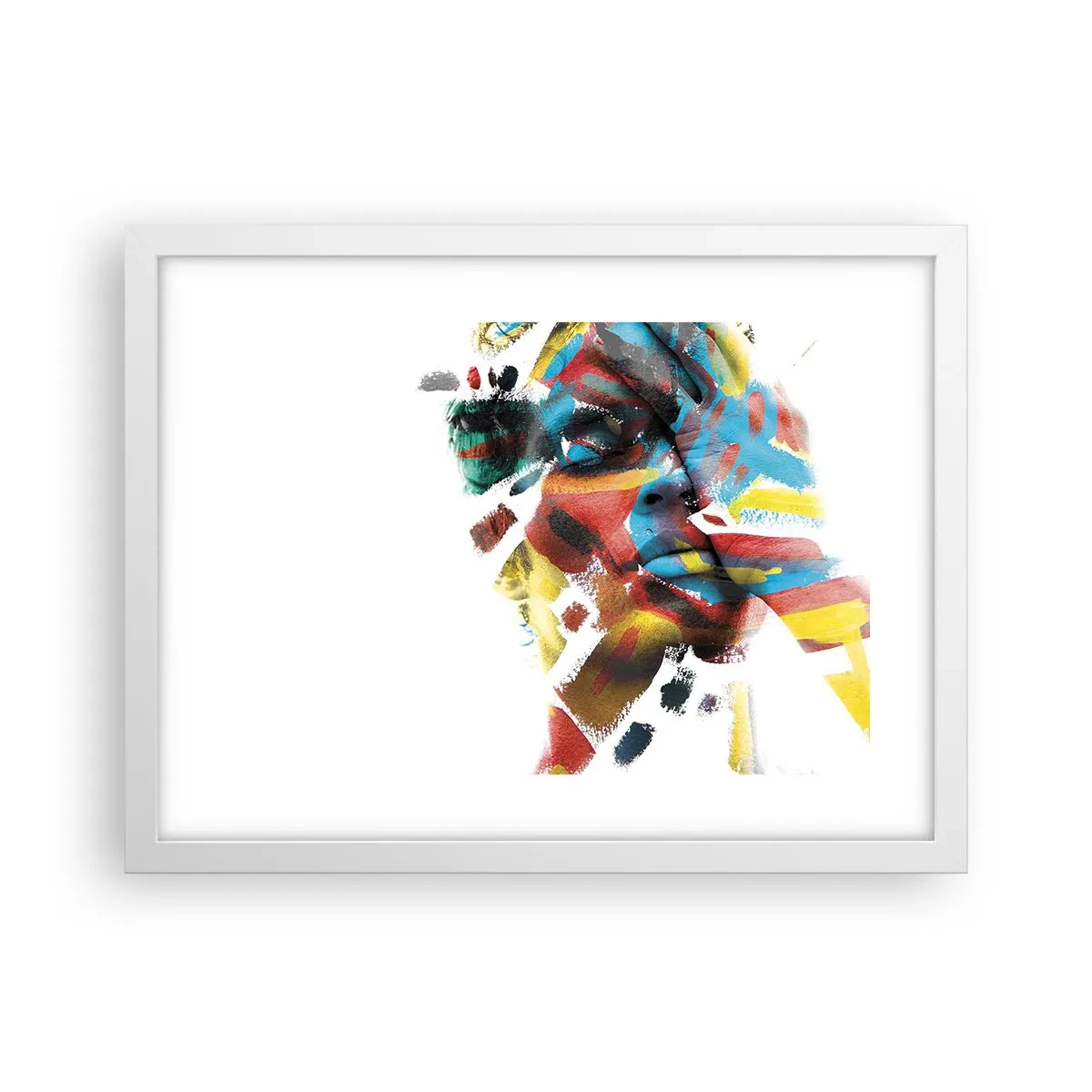 Póster en marco blanco - Una personalidad colorida - 40x30 cm