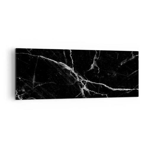 Cuadro sobre lienzo - Impresión de Imagen - Mármol negro con vetas blancas en el detalle. - 140x50cm - La vida secreta de la piedra - Decoración de pared moderna para salón y dormitorio ARTTOR