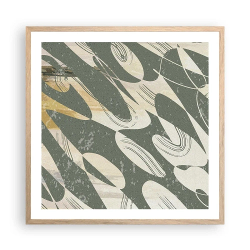 Póster en marco roble claro - Abstracción rítmica - 60x60 cm